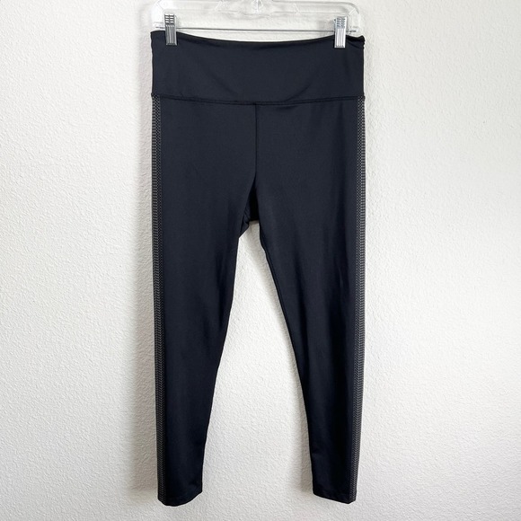 Free People Pants - Free People Movement Leggings Women's Size M Black Side Print High Rise Cropped